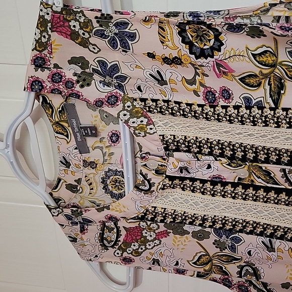 Anthropologie Blue Lace Floral Peblum Sleeveless Blouse US S - Picture 3 of 10